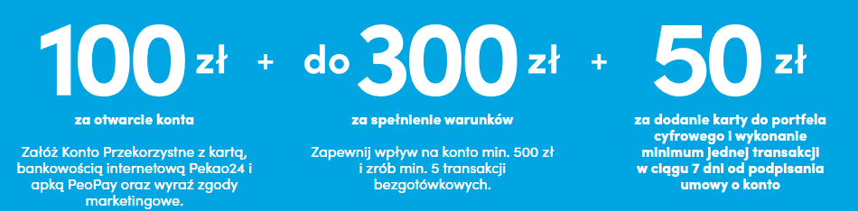 100 plus 300 plus 50 pekao
